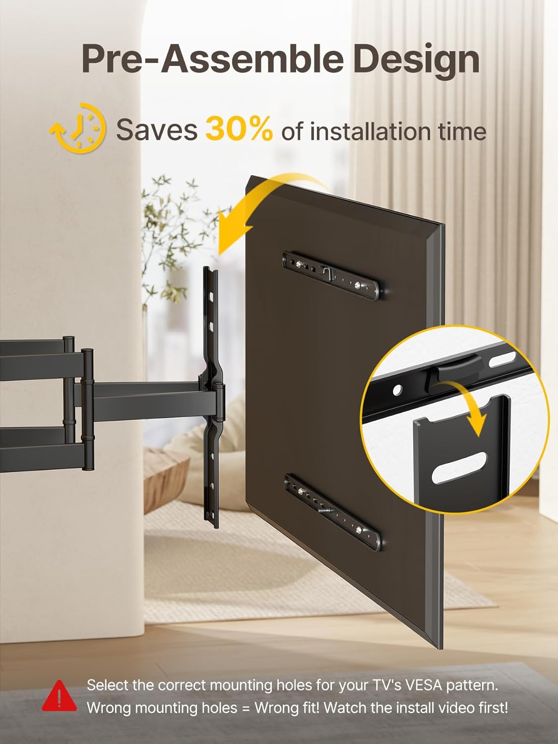 monTEK Ultra Slim TV Wall Mount for Most 37-75 inch TVs, 1.1" Thin Low Profile TV Bracket, Full Motion TV Mount Dual Swivel Articulating Tilt 6 Arms, Max VESA 400x400mm, Up to 132lbs, 16"/18" Studs