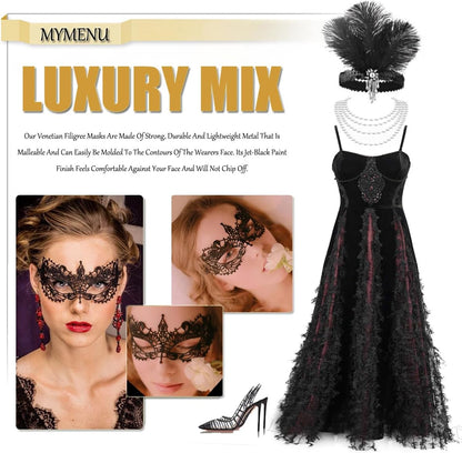 MYMENU Masquerade Mask for Women Venetian Lace Eye Masks For Party Prom Ball Costume Mardi Gras Party Supply