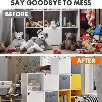 ShellKingdom Storage Bins, Foldable Fabric Storage Cubes And Cloth Organizer Drawer For Closet And Toys, 6 Pack (Lavender+Light Blue+Pink)