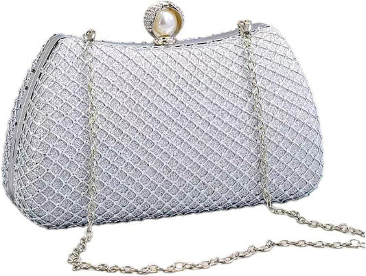 MUDUO Women's Wedding Purse, Pearl Clutch evening clutch purse Crossbody Shoulder Bag Handbag for Party Date Formal Occasion