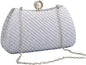 MUDUO Women's Wedding Purse, Pearl Clutch evening clutch purse Crossbody Shoulder Bag Handbag for Party Date Formal Occasion