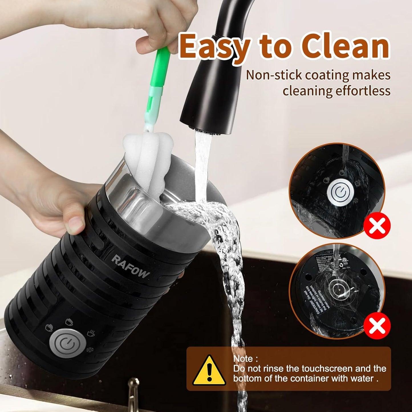 4 in 1 Electric Milk Frother: 10oz/350 mL Large Capacity Electric Milk Steamer for Hot and Cold Milk Froth - Automatic Milk Frother & Warmer for Latte, Cappuccinos, Macchiato, Hot Chocolate
