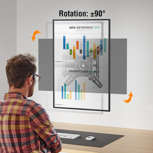 ELIVED UL Listed Full Motion TV Monitor Wall Mount for Most 14-42 Inch LED LCD Flat Screen TVs & Monitors, Swivels Tilts Extension Rotation, Bracket Max VESA 200x200mm, up to 33 lbs. - PuriLite