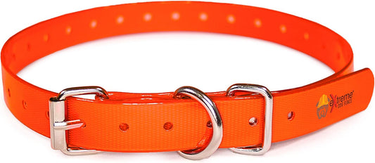Orange Heavy-Duty 3/4" Waterproof and Odor Proof TPU Replacement Dog Collar Strap for Bark, Shock, Training and Electric Dog Fence Receiver Collars