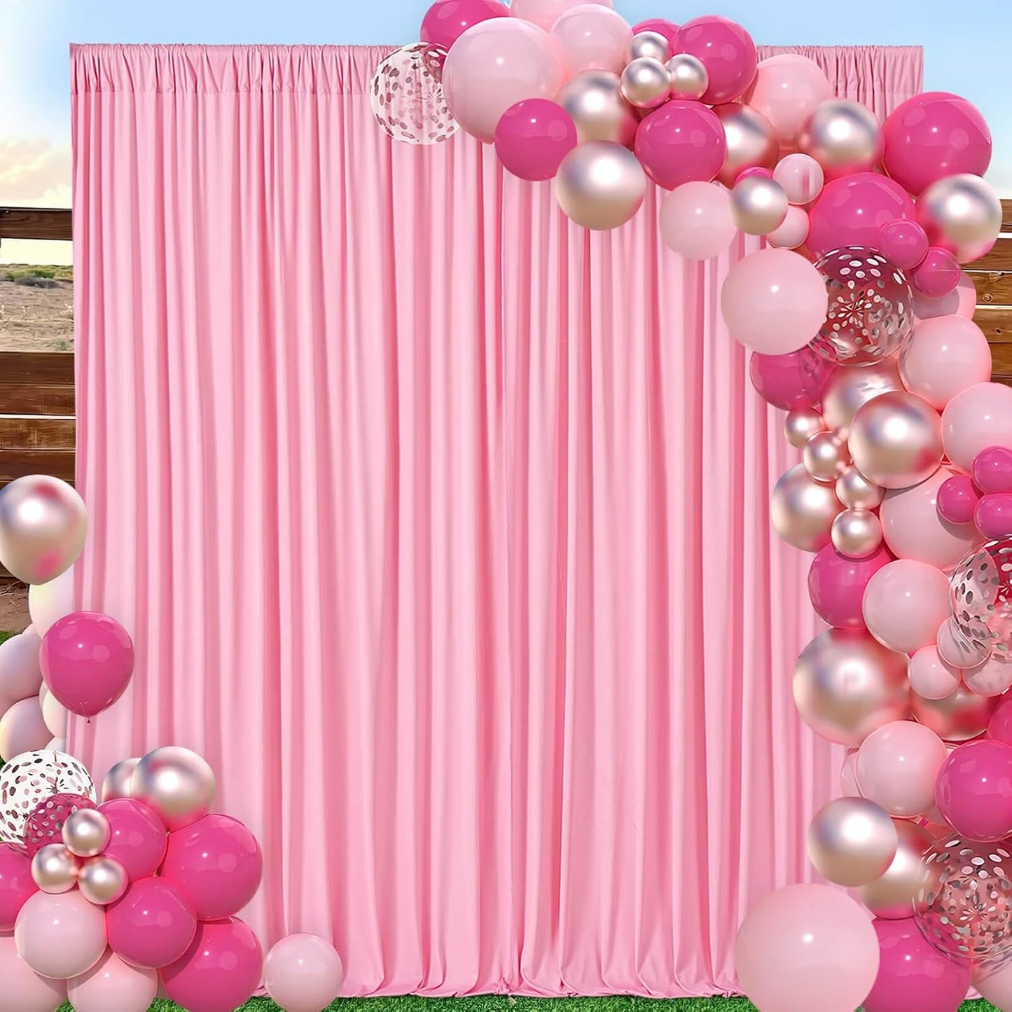 10.6x10Ft White Backdrop Curtain Parties Photo Curtains Backdrop Drapes Fabric for Wedding Birthday Baby Shower Decorations