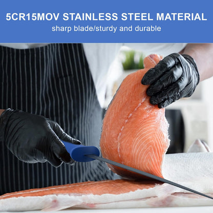 8 Inch Fishing Fillet Knife, Professional Level Knives for Filleting Fish and Boning Meat, Sharp Stainless-Steel Non-Stick Coating Blade, Non-Slip Handles, with 1 Two Stage Knife Sharpener