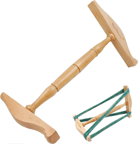 Medium-Sized Beechwood Niddy Noddy, 48 Inches (120cm) Skein Yarn Winder, Handcrafted Yarn Swift for Skein Making & Wool Winding