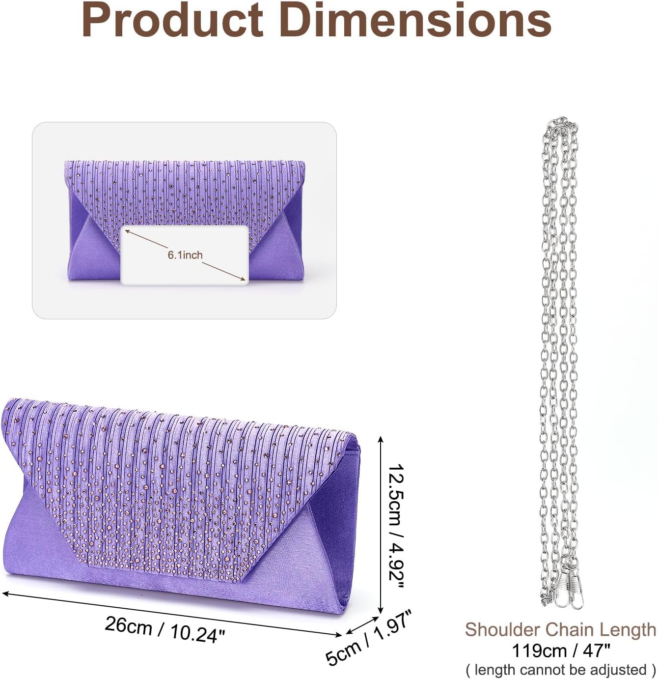 DTGN Evening Bags Clutch Purses for Women Formal, Purse Handbag Crossbody Bag Rhinestone Shoulder Bag for Wedding Party