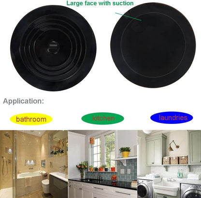 V-TOP Tub Stopper 2 Pack, 6 inches Large Silicone Drain Plug Hair Stopper Flat Suction Cover for Kitchen Bathroom Accessories and Laundry