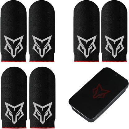 Mobile Phone Game Finger Sleeves [6pcs], Anti-Sweat Breathable,Gaming Sleeve,Thumbs Finger Gloves Cover Sleeve for League of Legend, PUBG, Rules of Survival, Knives Out (Black [Carbon Fibre])