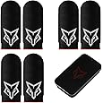 6 PCS Mobile Phone Gaming Finger Sleeves, Nuozme Finger Sleeves Compatible with All Touchscreen Devices, 0.15mm Superconducting Nanofibers, Smooth Feel, Anti-Sweat, Extremely Thin, Red Edge