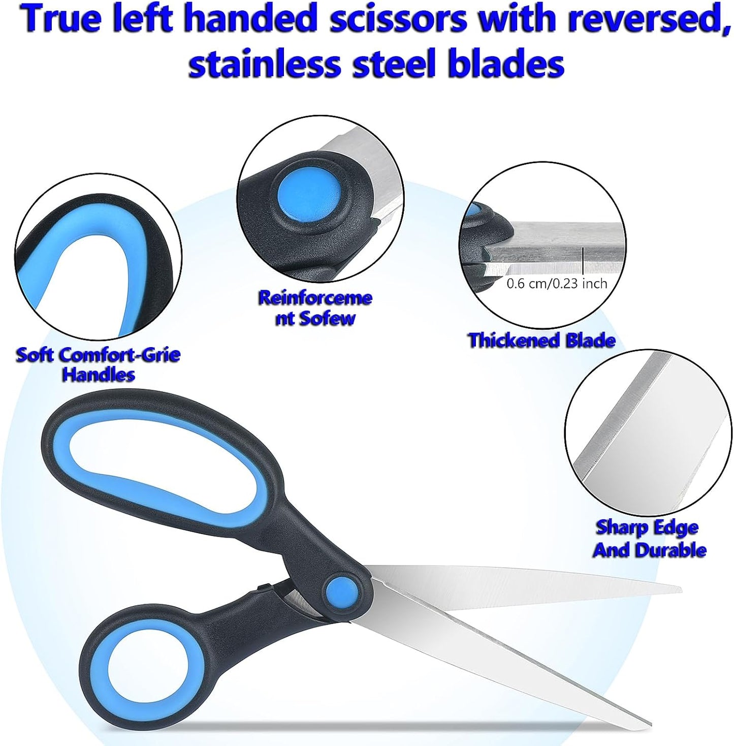 Left Handed Scissors, Kitchen Shears and Can Opener, Peeler Set (4 in 1) | Lefty Tools Utensils， for Left Hand People/Adults， Kitchen Poultry Shears