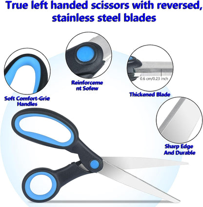 Left Handed Scissors, Kitchen Shears and Can Opener, Peeler Set (4 in 1) | Lefty Tools Utensils， for Left Hand People/Adults， Kitchen Poultry Shears