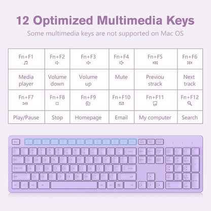 LeadsaiL Wireless Keyboard | Ergonomic Keyboard | Full-Sized Keyboard | Noiseless Keyboard | 2.4GHz Wireless Keyboard | USB Keyboard - PuriLite