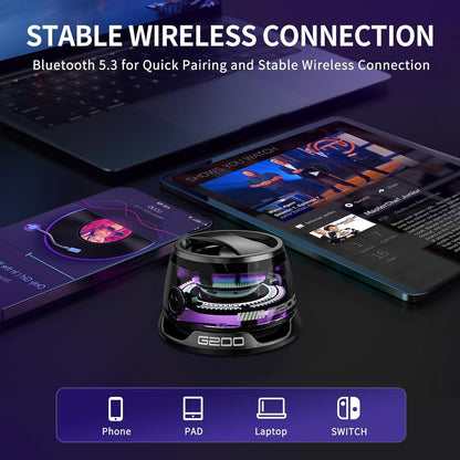 2 Pack G200 Magnetic Bluetooth Speakers with RGB Lights, Wireless Portable Dual Speakers for Stereo Sound, Bluetooth 5.3, Magnetic Mount & Phone Stand, Waterproof, for Outdoor Camping, Home, Gifts