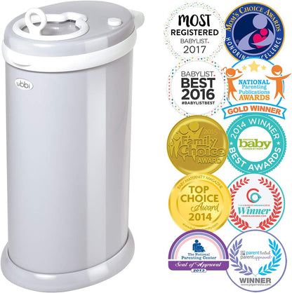 Ubbi Steel Diaper Pail, White