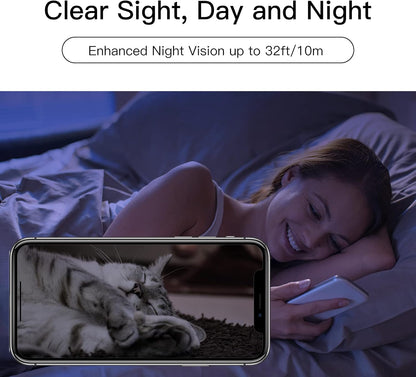 360° View 2K Pet Camera with Phone App, Indoor Security Camera, P2T Baby Monitor, Pan/Tilt, Motion & Sound Detection, Night Vision,Two-Way Audio, Works with Alexa