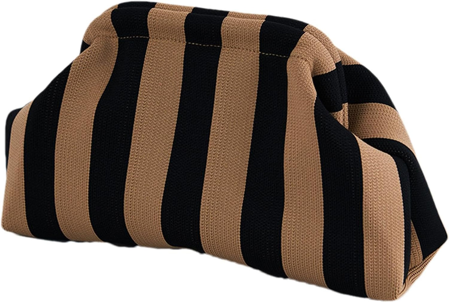 Purilite Select | Knitted Clutch Bag | Colorblock Crochet Handbag | Casual Dumpling Clutch with Kiss Lock for Beach & Everyday Use