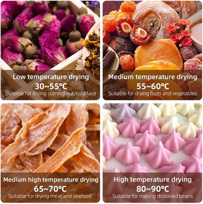 Electric Food Dehydrator, Commercial Freeze Dryer with 12H Timer, 30-90℃ Temperature Control, Stainless Steel Fruit Dryer for Jerky, Beef, Herb, Vegetables, Dog Treats