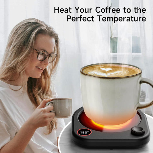 Coffee Mug Warmer, Cup Warmer for Desk with Auto Shut Off, Electric Smart Beverage Warmer with Two Temperature Settings, Candle Wax Warmer Heating Plate… - PuriLite