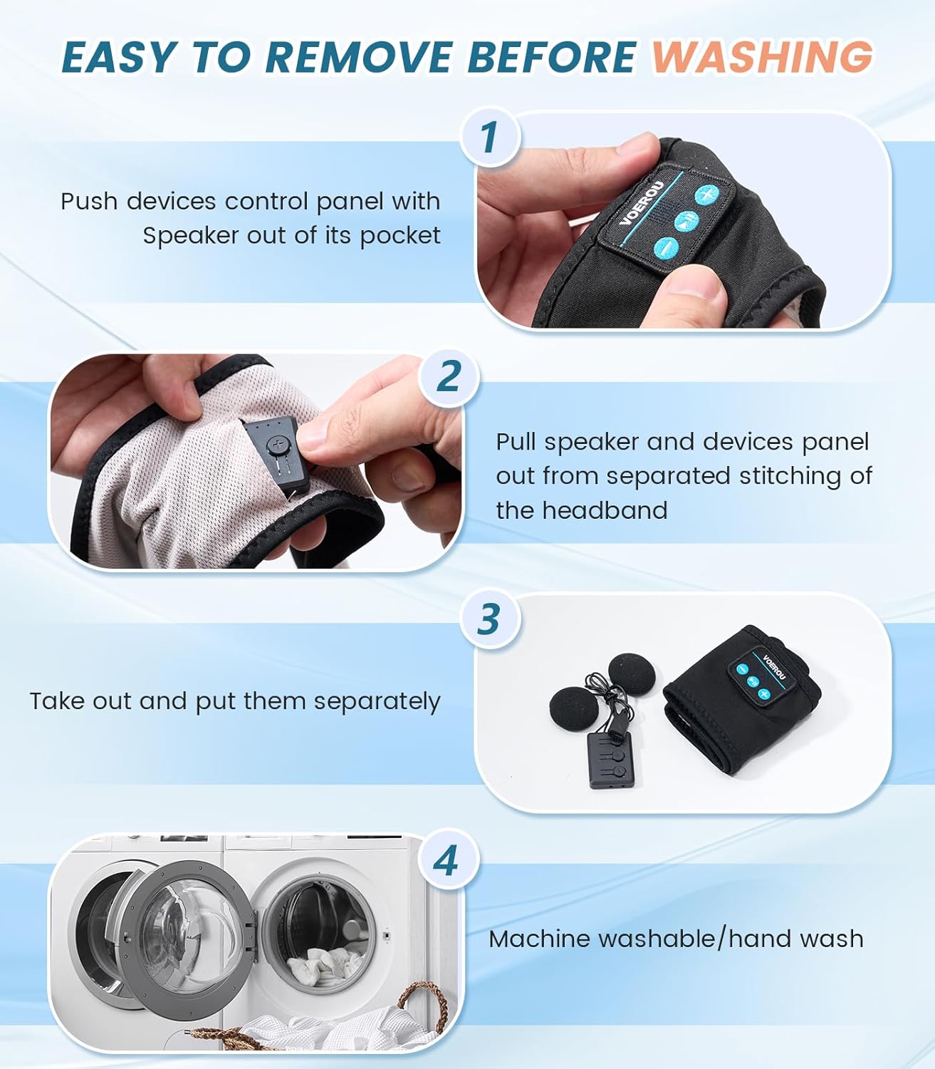 Sleep Headphones Bluetooth Headband, Voerou Wireless Sleeping Headphones Earbuds Sleep Mask with Stereo Speakers-Cool Tech Gadget for Men Women,Perfects for Sleep Workout Running Yoga Travel Insomnia