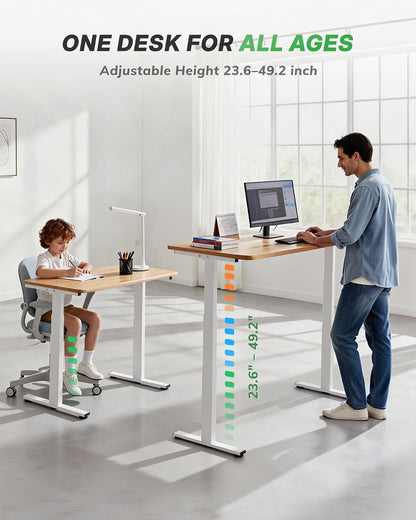 TOPSKY Dual Motor 3-Stage Standing Desk Frame, Electric Height Adjustable Sit Stand Desk Base, Heavy Duty 300 lb Capacity, Fits up to 80” Table Tops, White Frame Only
