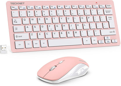 TECKNET Keyboard and Mouse Wireless - Compact 2.4GHz Wireless Keyboard and Mouse Combo with Adjustable DPI, Ultra-Quiet Clicks, Lag-Free Performance for Computer, Laptop, PC, Windows, Mac, Chrome OS