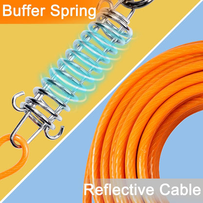 Snagle Paw Dog Tie Out Runner for Yard,Trolley System for Large Dogs,Heavy Duty Dog Run Cable with 10ft Pulley Runner Line for Dogs Up to 125lbs,Yard or Camping,75ft