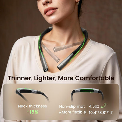 Glocusent Upgraded Neck Light,100Hrs Slimmer Reading Light for Books in Bed | 5 Color & 5 Brightness Book Light,Rechargeable Reading light Perfect for Crocheting,Knitting Repairing,Book Lovers,Christmas