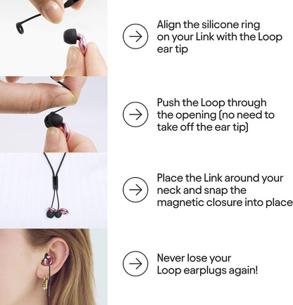 Loop Link Safety Connector Cord – Official Connector Cord For Loop Earplugs | Magnetic Tug-Resistant Safety Cord | Compatible With Loop Quiet/Engage/Experience | Warm Charcoal