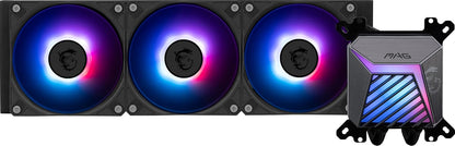 MSI MAG CORELIQUID A15 360 - AIO ARGB CPU Liquid Cooler - 360mm Radiator - AM5, LGA 1851 Ready - 3X 120mm ARGB PWM Fans, Black