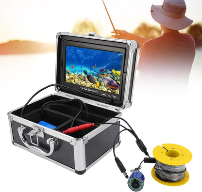 Sanpyl Underwater Fishing Camera, 1080P HD Fish Finder with 195° Wide Angle View and 7 Inch Screen, for Ice Lake Boat Kayak Fishing, 20m Cable (US Plug)
