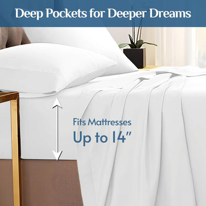 JOLLYVOGUE Queen Size Bed Sheet Set - 4 Piece Bed Sheets Set with Deep Pocket - Soft Breathable & Cooling - Resists Shrinkage & Fading Draps Queen - Easy Care (Dark Grey)