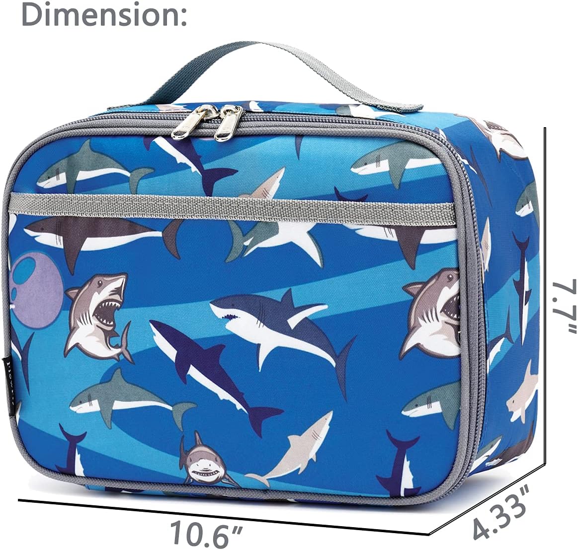 FlowFly Kids Lunch Box Insulated Soft Bag Mini Cooler Back to School Thermal Meal Tote Kit for Girls, Boys, Black