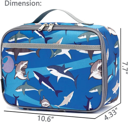 FlowFly Kids Lunch Box Insulated Soft Bag Mini Cooler Back to School Thermal Meal Tote Kit for Girls, Boys, Black
