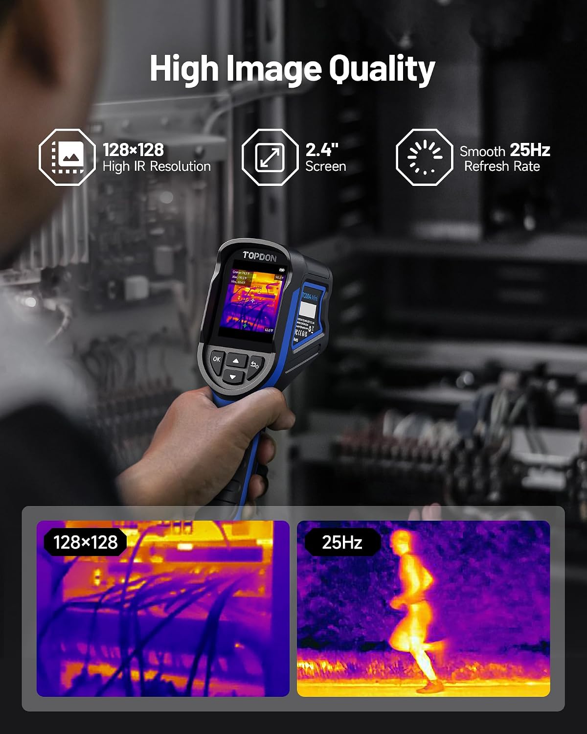 TOPDON TC004 Mini Thermal Imaging Camera, 240 x 240 TISR Resolution