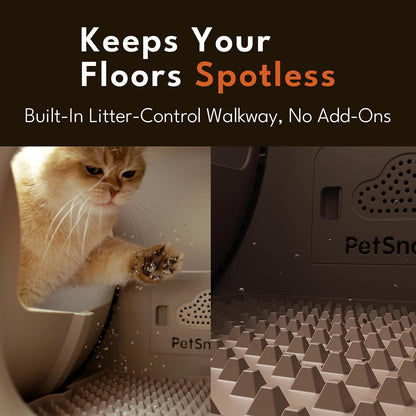 PetSnowy (Premium Version) Snow+ Self Cleaning Litter Boxes for Cats 3.3-20 lbs Zero Smell Zero Litter Tracking Waste Auto-Sealing Easy Cleanup Automatic Cat Litter Box Self Cleaning