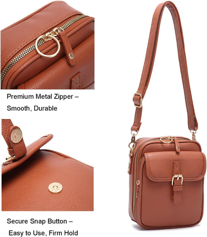 Lexiyat Crossbody Purses for Women Trendy Cell Phone Bag Leather Shoulder Handbags with Card Slots