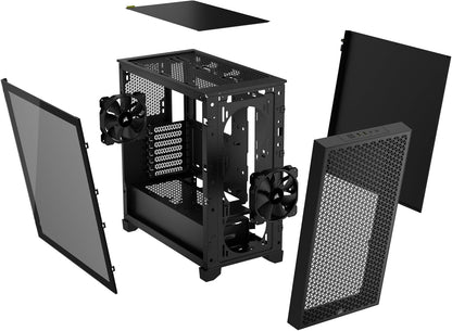 CORSAIR 3000D Airflow Mid-Tower PC Case – 2X SP120 Elite Fans – Four-Slot GPU Support – Fits up to 8X 120mm Fans – High-Airflow Design – Black