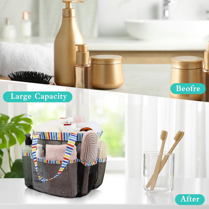 Attmu Mesh Shower Caddy Portable for College Dorm Room Essentials with 8 Pockets, Hanging Shower Caddy Basket Tote Bag Toiletry Accessories for Bathroom