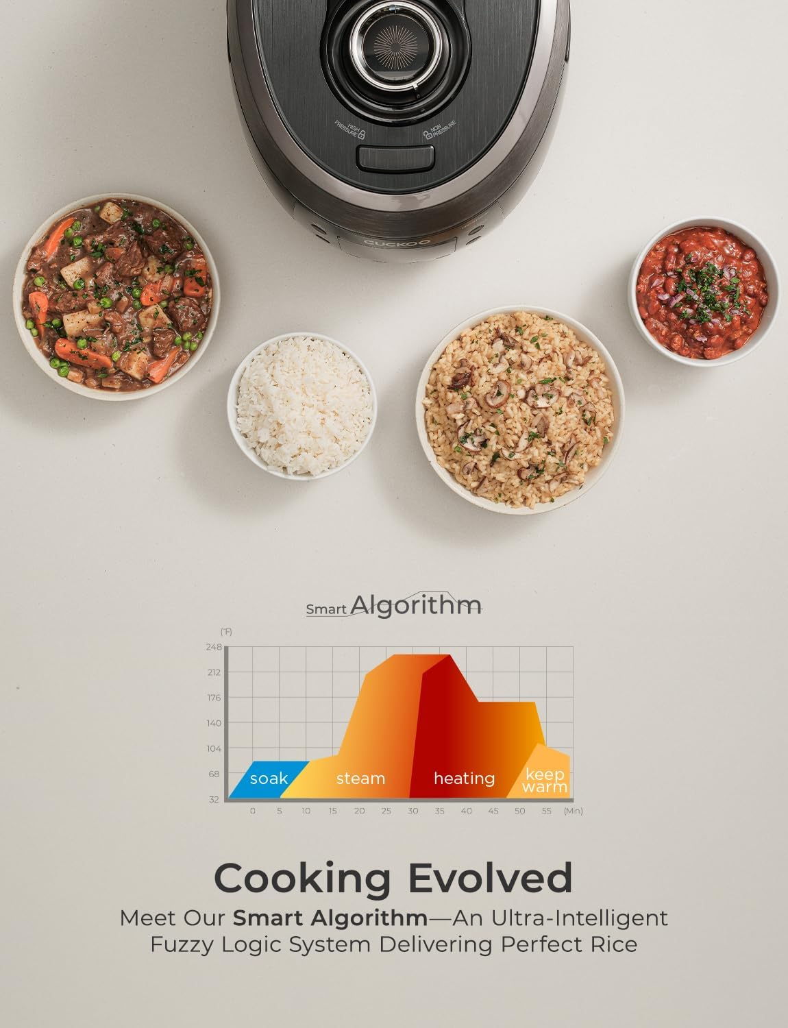 CUCKOO CRP-RT0609FB rice cooker 6 cup (Uncooked) Twin Pressure & Warmer 12 Menu Options: High/Non-Pressure Steam & More, Made in Korea Black