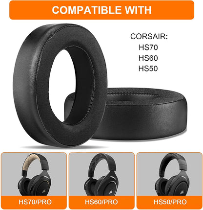 HS60 Earpads, GVOEARS Replacement Ear Pads Cushion for Corsair HS70 HS60 HS50, Softer Durable Knitted Gaming Headset Noise Isolation Earpads (Grey)