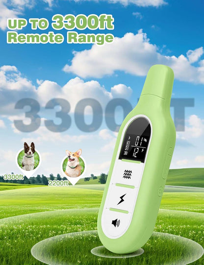 Peture Shock Collar with Remote -Long Range Control Training Collar for Dogs Rechargeable IPX7 Waterproof Dog Training Collar for Large Medium Small Dogs 3 Chanal (Pink)