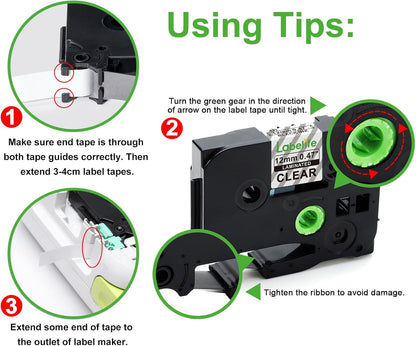 5 Pack Compatible with Brother Label Maker Tape P Touch TZe TZ Tape 12mm 0.47'' Laminated White TZe-231 TZ 231 Label Tape for Brother P-Touch PT-H110 PT-D210 PT-D600 PT-D400AD PT-1290