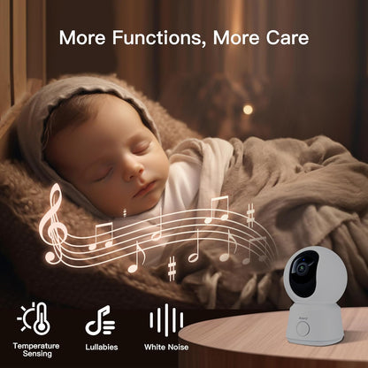 ARENTI Baby Monitor, Video Baby Camera with 5-Inch Wireless Display, 360° View, Auto-Night Vision, Temperature Sensor, Sound & Motion Detection, 2 Way Audio, VOX Mode