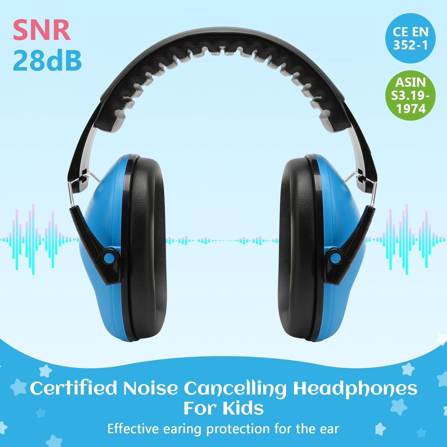 2 Pack Noise Canceling Headphones for Kids, Kids Ear Protection Earmuffs for Autism, Toddler, Children, Noise Cancelling Sound Proof Earmuffs/Headphones for Concerts, Air Shows, Fireworks