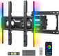 Pipishell Pre-Assembled TV Wall Mount with LED Lights for 26-65 inch TVs up to 99 lbs, Max VESA 400x400mm, Swivel, Extension, Tilt, TV Backlights with Music Sync, Fits 16”/12” Wood Studs, PIMF20