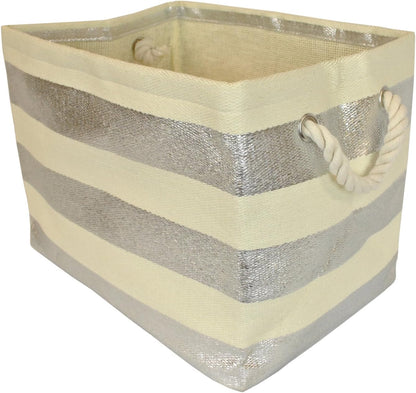 DII Storage Basket or Bin, Collapsible & Convenient Storage Solution for Office, Bedroom, Closet, Toys, Laundry (Large) - Pink Rugby Stripe