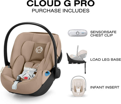 Cybex Cloud G Pro Infant Car Seat, 4-35 lbs, Load-Leg, 45% More Recline