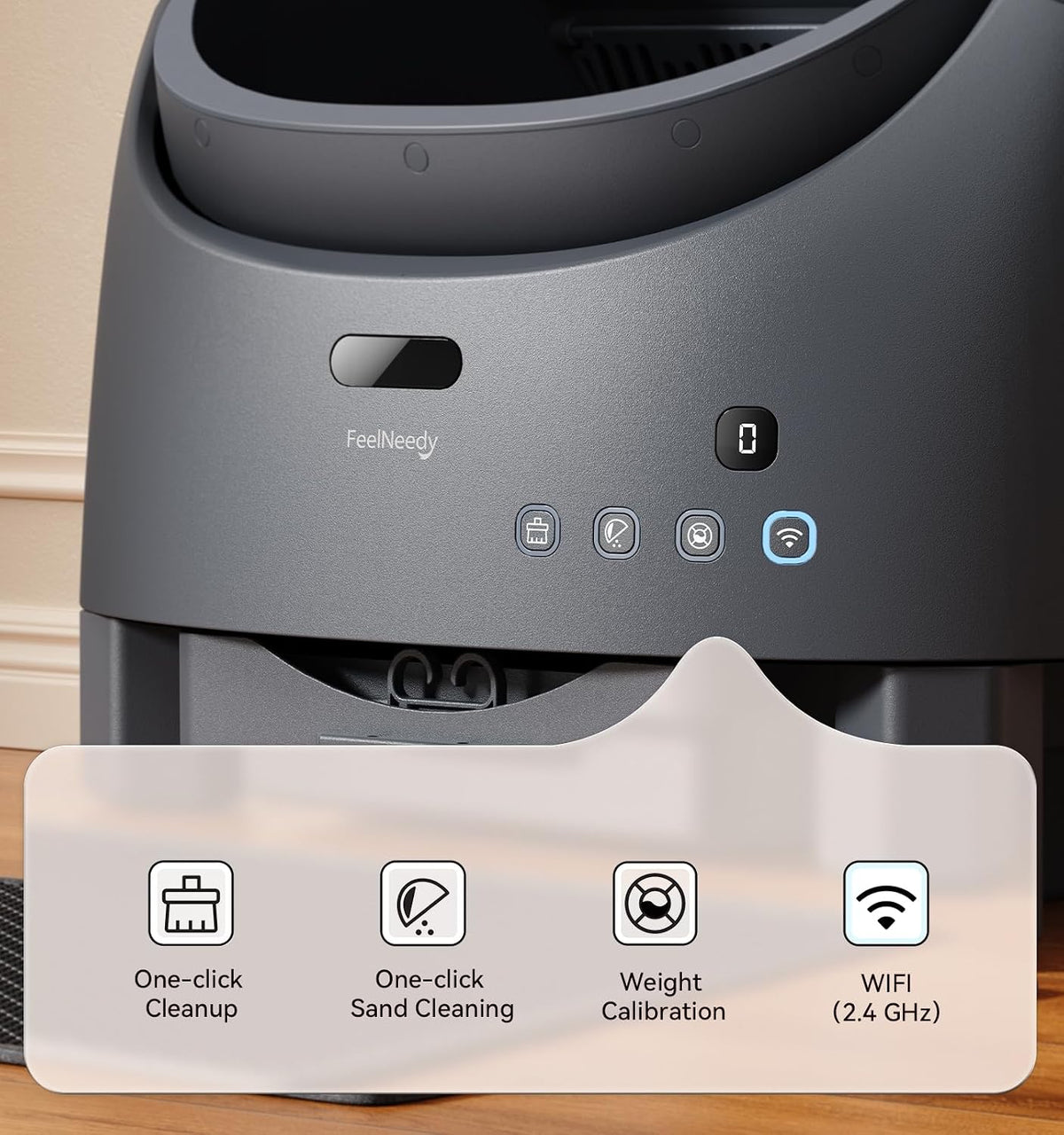 Automatic Cat Litter Box, FeelNeedy Self Cleaning Litter Box with App Control,Odor-Free Safety Sensor Design for 1-3 Cats,Open-Top Smart Litter Box Includes Waste Bags,litière automatique Pour Chat